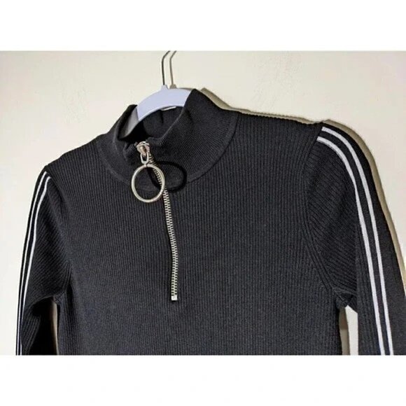 Pringle of Scotland Mock Turtleneck Black Ribbed Knit dress by H&M Size S - Picture 4 of 5